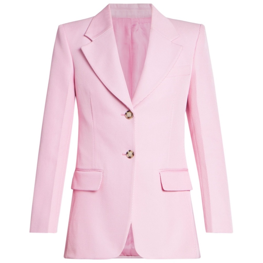 NWT Victoria Beckham Alina Twill Blazer, Bubblegum, 12 UK 8 US Large